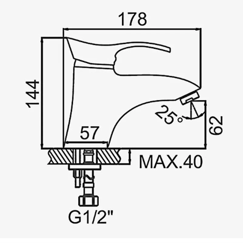 Смеситель для раковины D-Lin D110405-6, хром