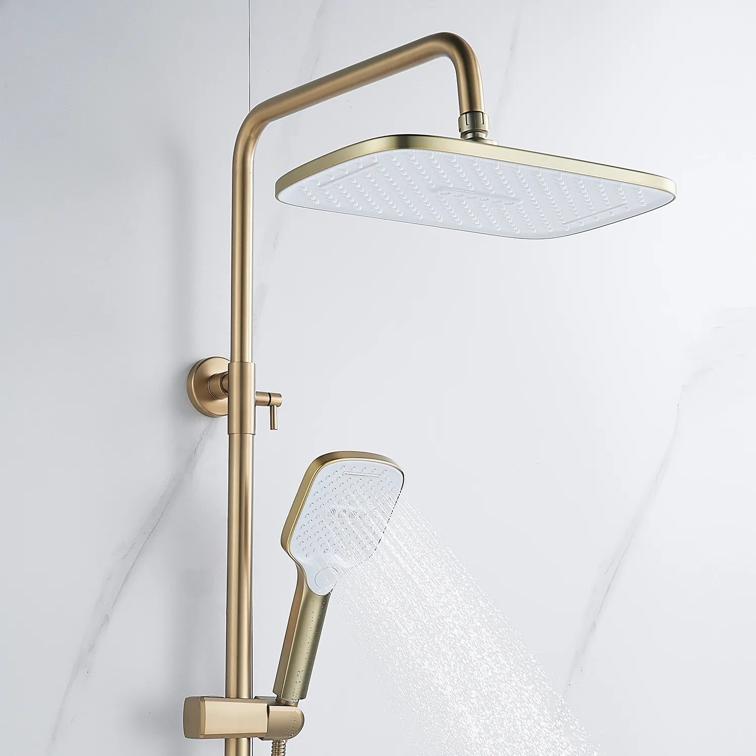 Душевая система Shevanik S4136G, золотой сатин