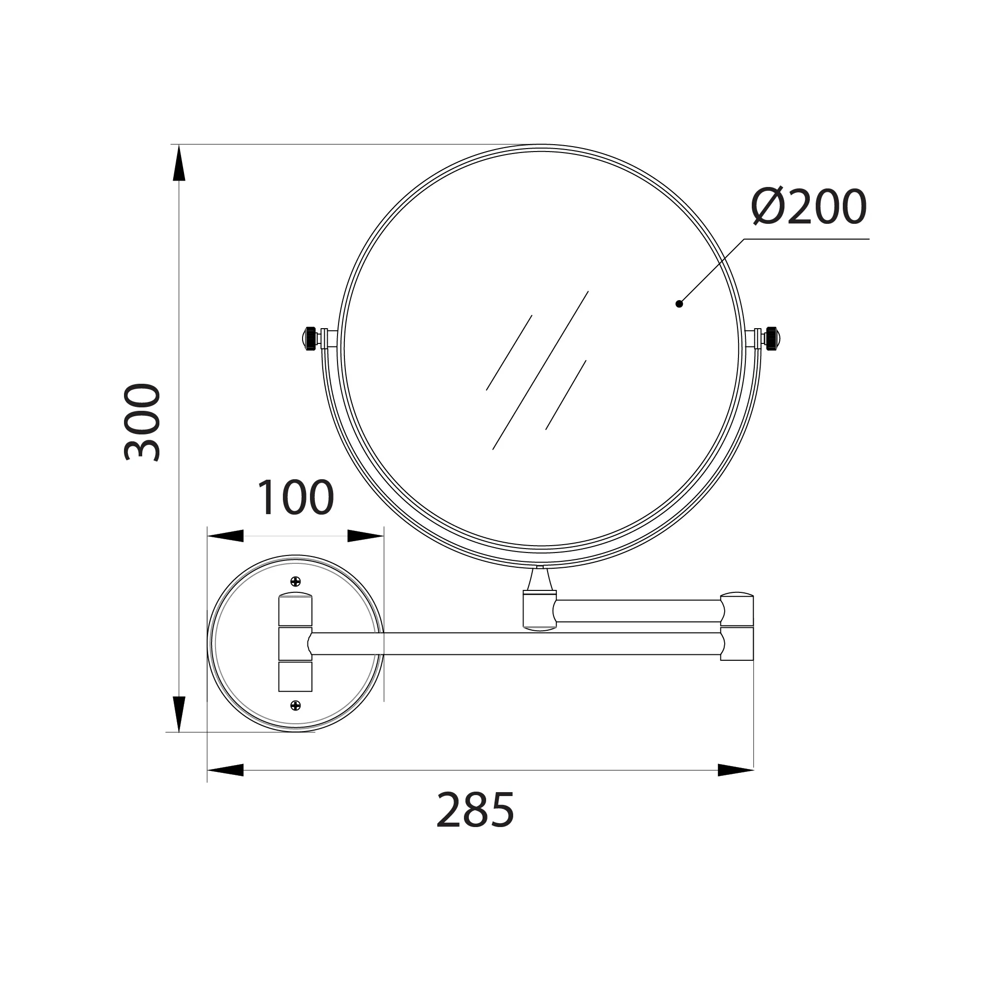 Косметическое зеркало FIXSEN HOTEL FX-31021-2, хром