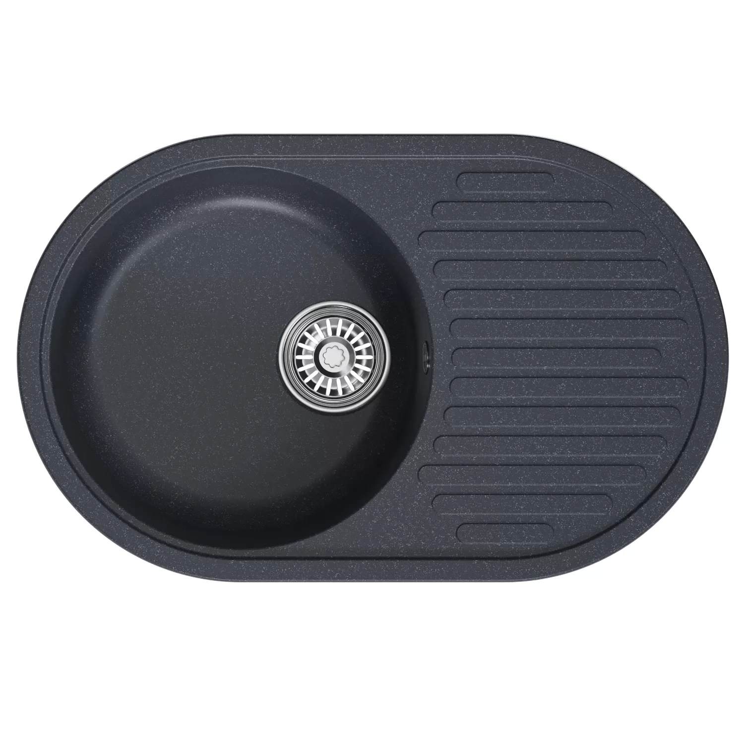 Мойка MIXLINE ML-GM16 овальная с крылом  антрацит (343) 730*460*180мм NEW (551933)