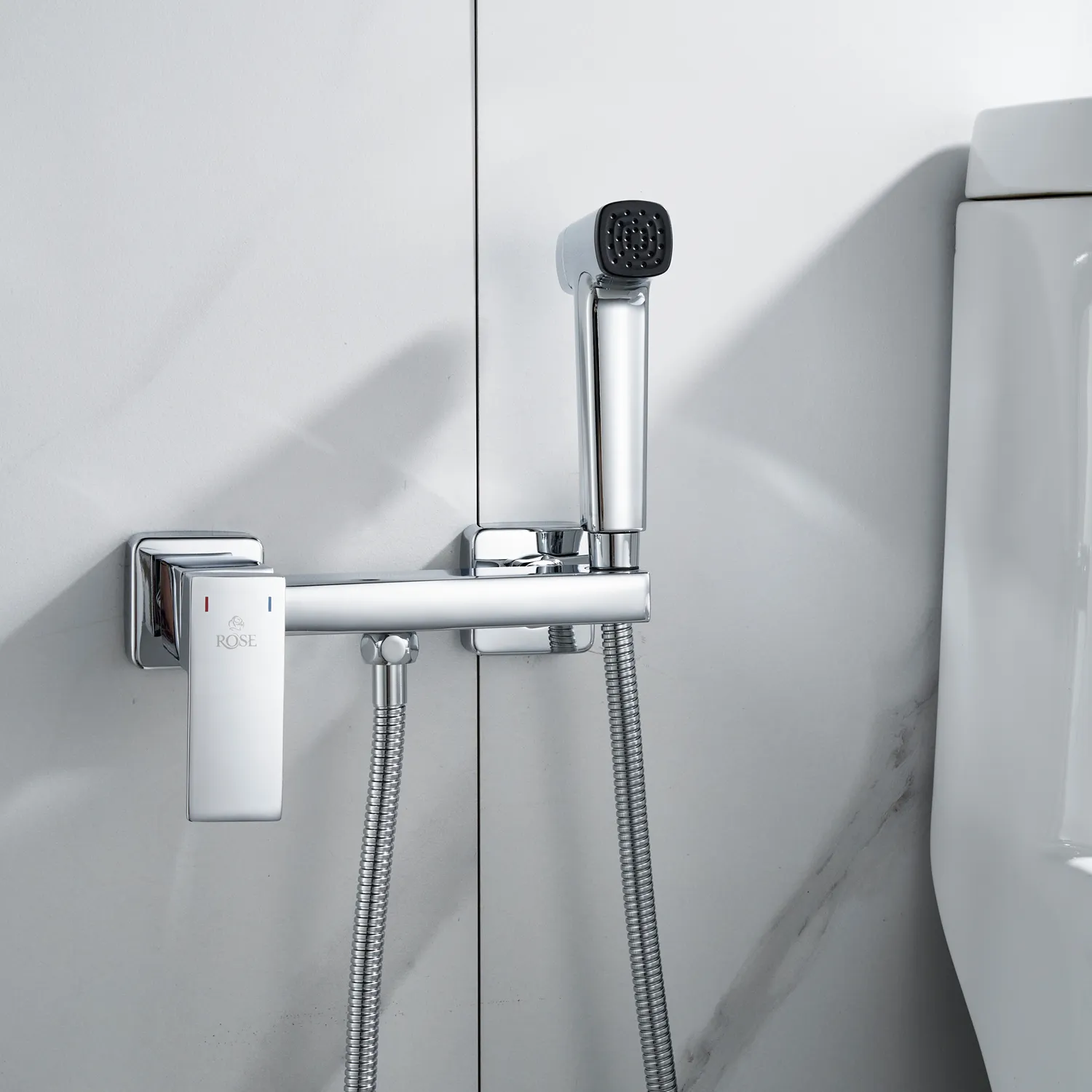 Гигиенический душ со смесителем Rose R2805-1, хром