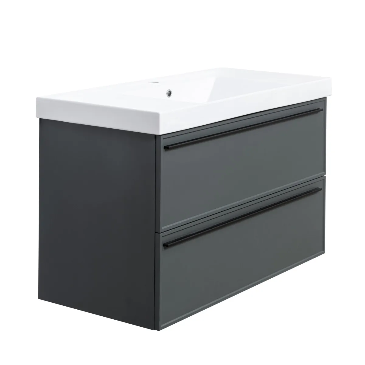 Тумба под раковину подвесная La Fenice Elba TWIN FNC-01-ELB-G-100-2, серо-зеленая