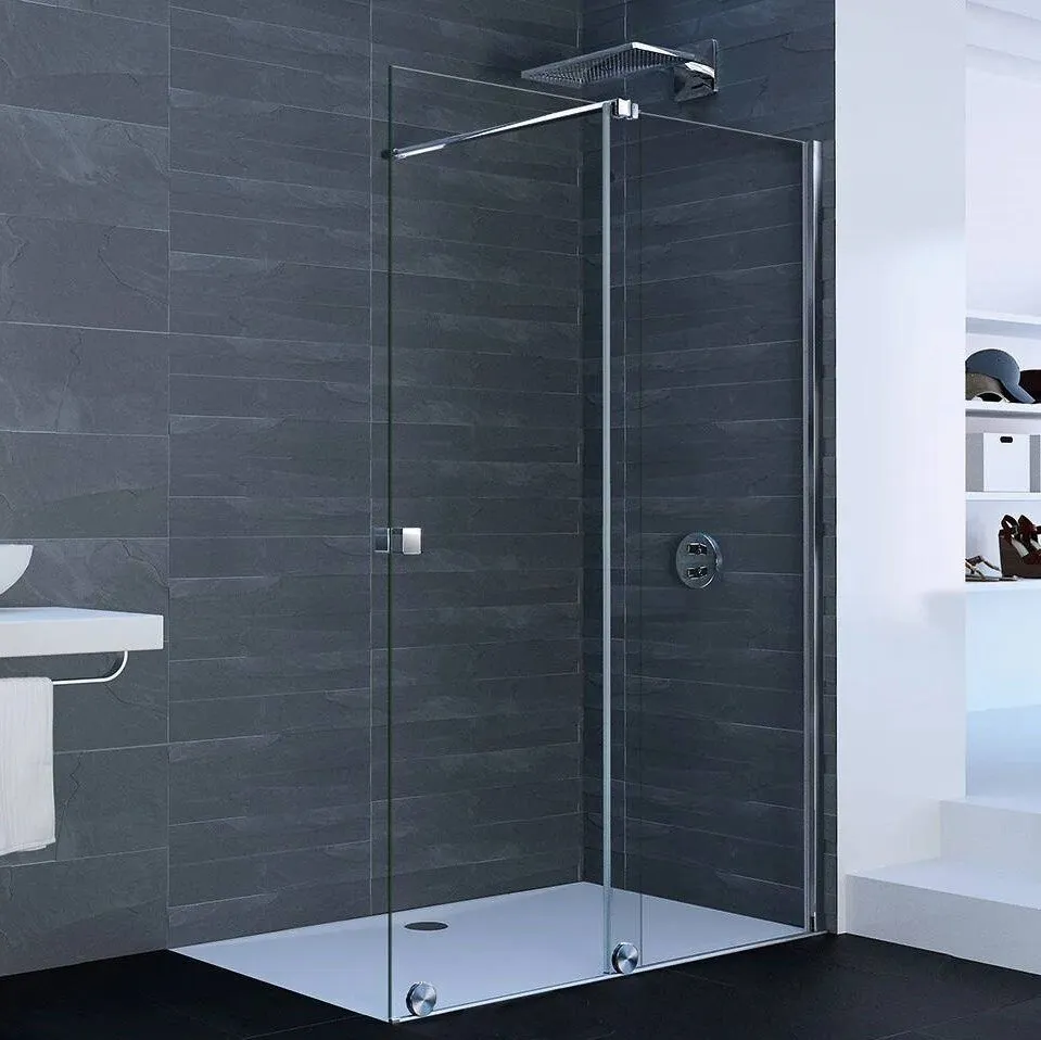 XT0205.069.321 XTENSA Односекционная раздвижная дверь Walk-In 1201-1400 X 2000 мм с неподвижным сегментом, крепление справа, стекло прозрачное