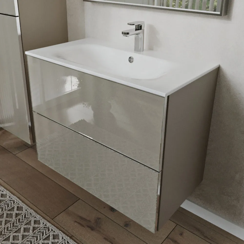 Тумба с раковиной подвесная (80см) Terminus Vega VEG10802200501OSL, капучино