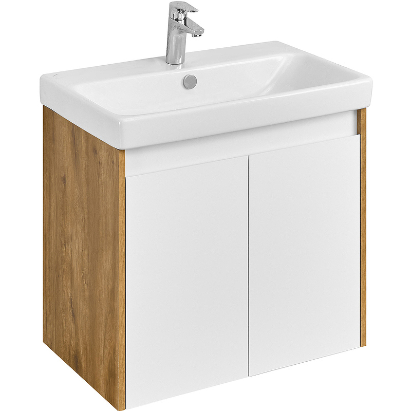 1A2789K0SDZ90 Набор Акватон: 1A278901SDZ90 Тумба-умывальник Сканди Doors 70 Бел/Дуб Рустикальный/1WH501628 Раковина Адриана 70