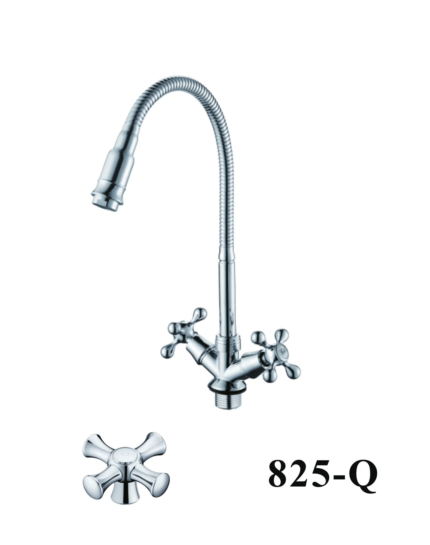Смеситель для кухни с гибким изливом D-Lin D151825-Q, хром