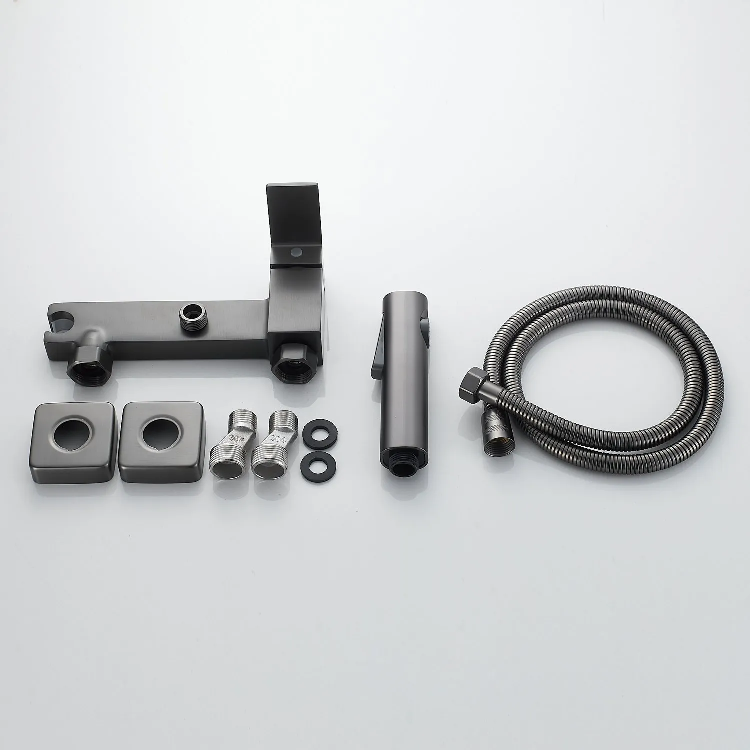 Гигиенический душ со смесителем Shevanik S9605T-1, оружейная сталь