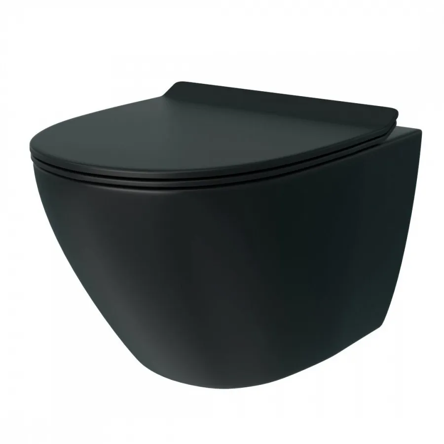 Унитаз подвесной Maretti Elena безободковый с микролифтом, EA10PBM93-560, черный