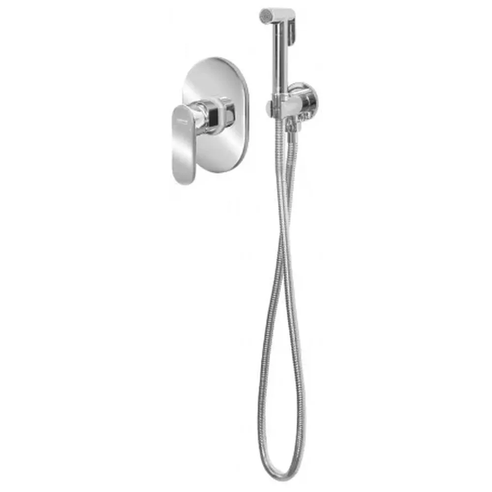 Гигиенический душ со смесителем встраиваемый Grocenberg GB1002CR, хром