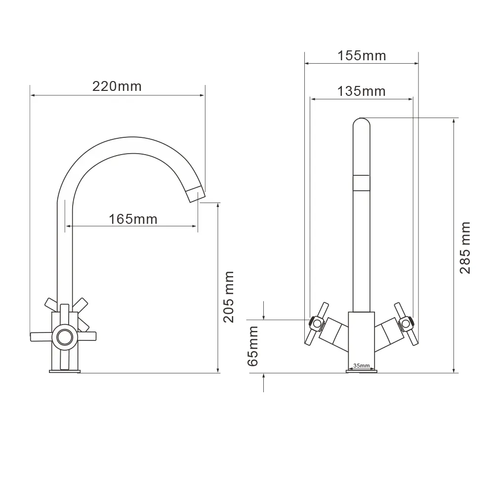 Смеситель для кухни WesnaArt KOMETA, KOM17-110, хром