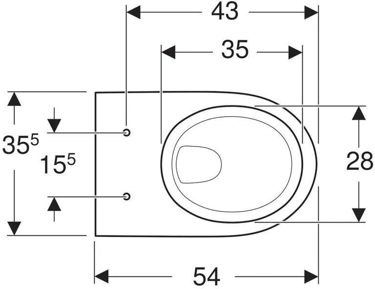 Унитаз подвесной Geberit Renova Nr.1 Rimfree 203050