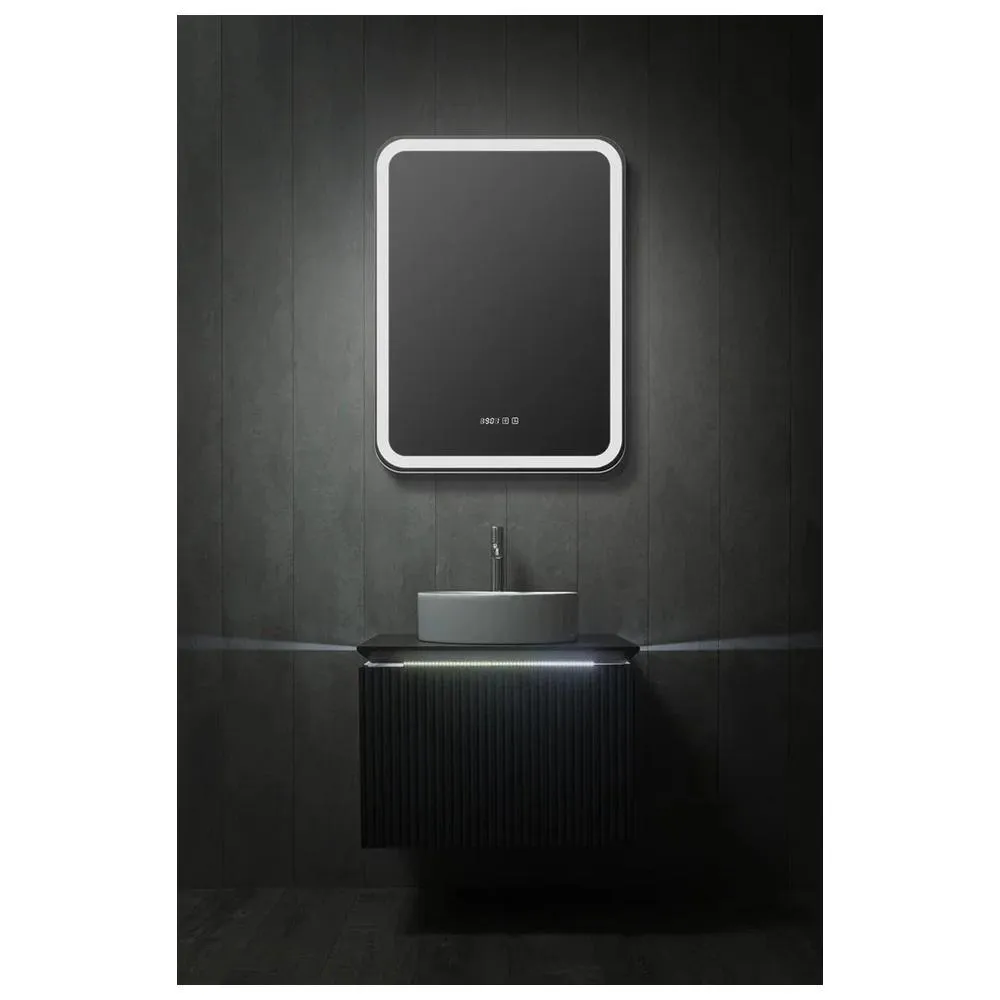 Зеркало-шкаф Silver Mirrors Фиджи BLACK 60 - 4.2 правый (часы, ТХ, сенсорный выключатель)