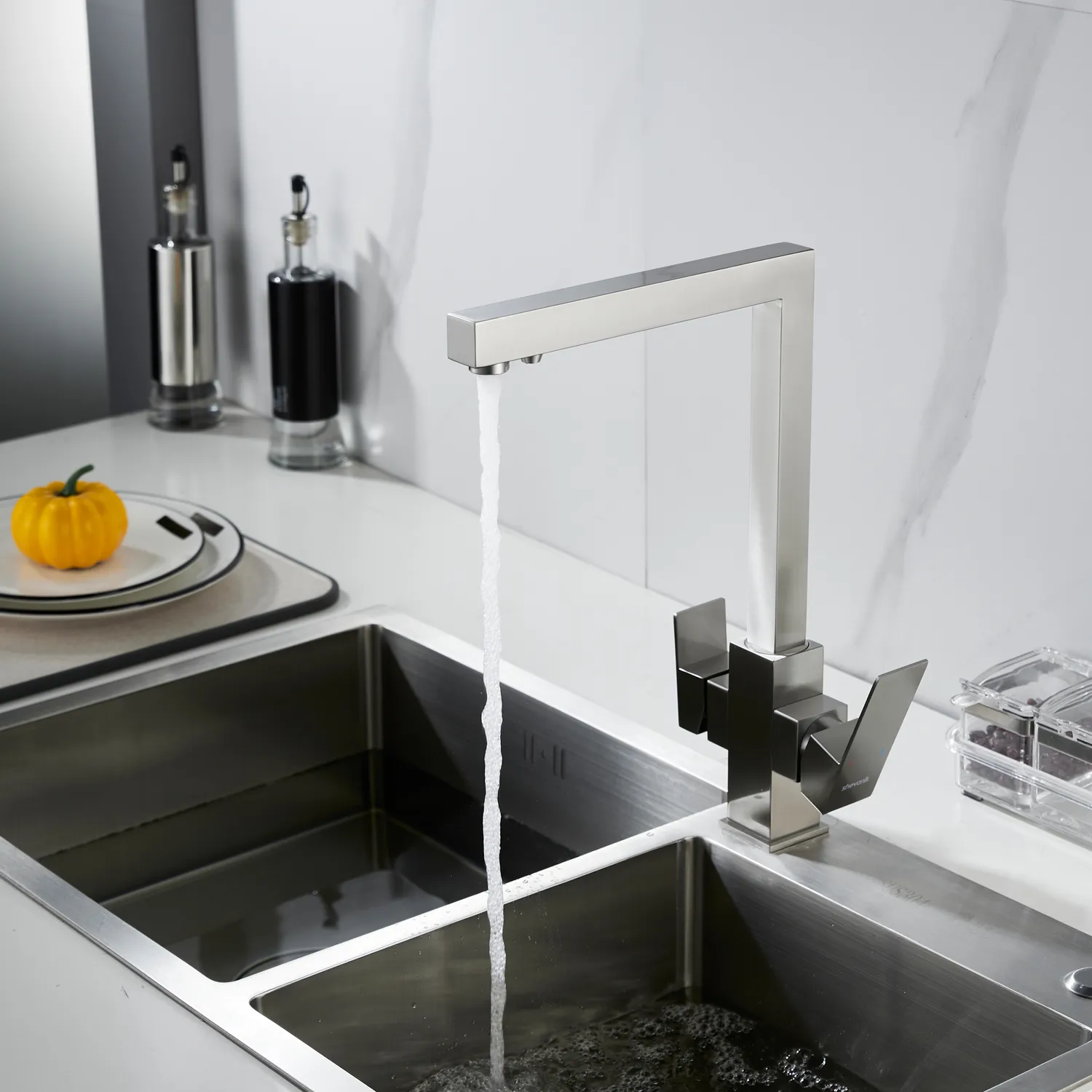 Смеситель для кухни с подключением фильтра Shevanik S148L, сатин