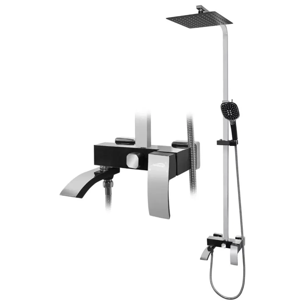 Душевая система Hansberge H5077BC, черный/хром