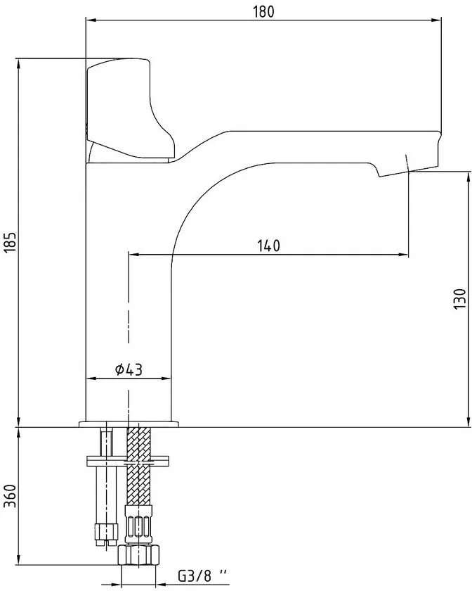 Смеситель для раковины E.C.A Myra 104108986EX