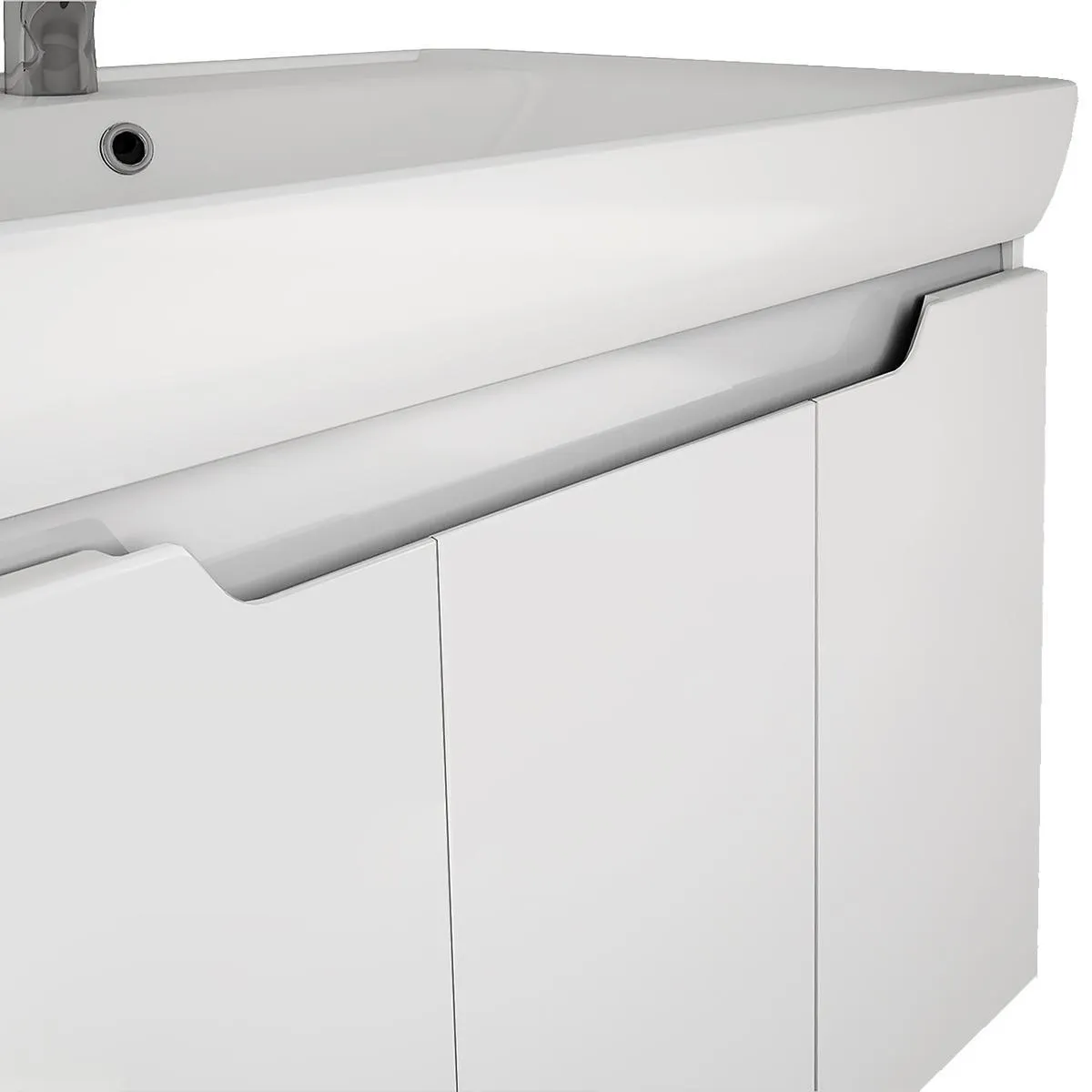 Тумба с раковиной подвесная Dreja Q(D) 80 см, белый