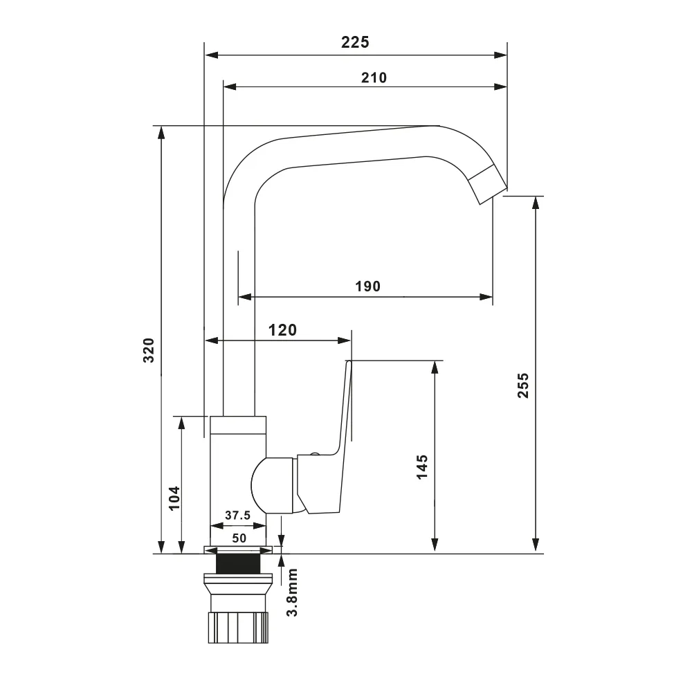 Смеситель для кухни WesnaArt NOVA NOV03-150, хром