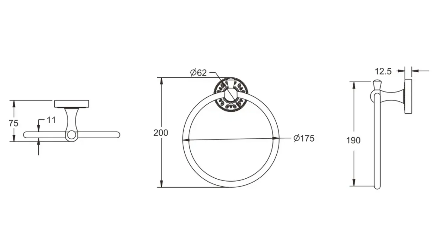 Кольцо для полотенец Rose RG1006Q, бронза