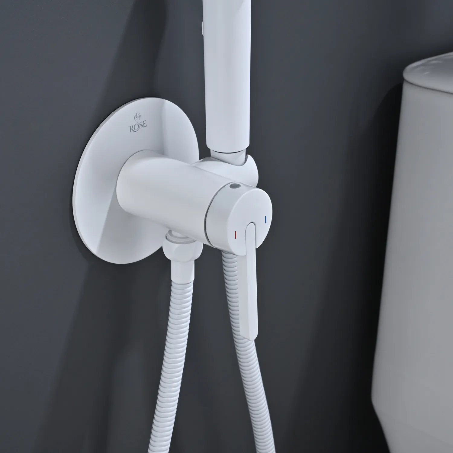 Гигиенический душ со смесителем Rose R235C, белый