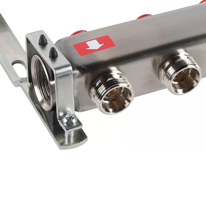 Коллектор Rommer 1"x3/4" на 12 контуров с запорными клапанами (нерж. сталь) (RMS-3200-000012)