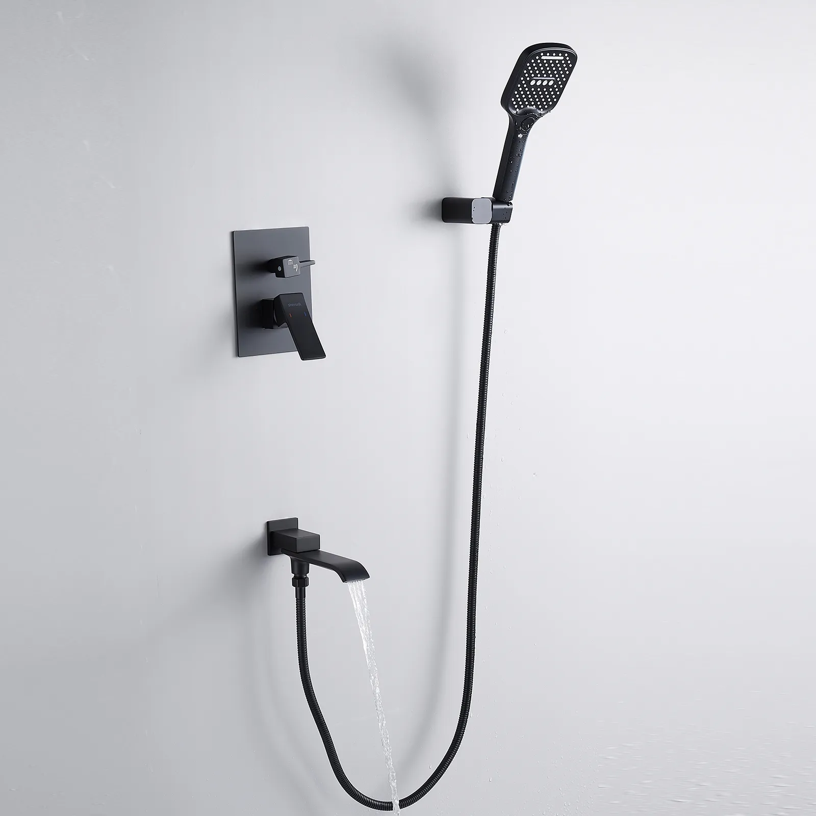 Душевая система встраиваемая Shevanik S4035H, черный