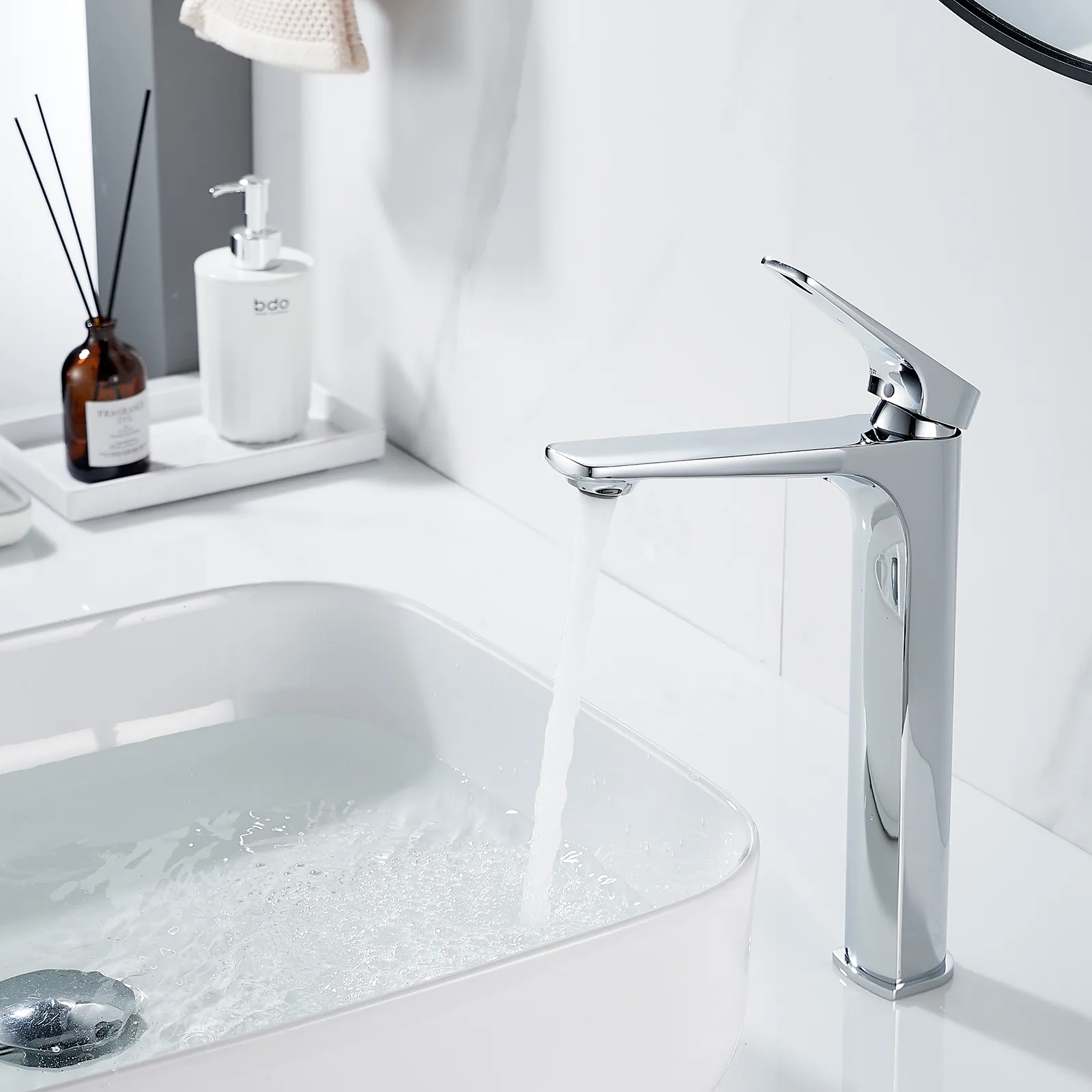 Смеситель для раковины высокий Shevanik S4211, хром