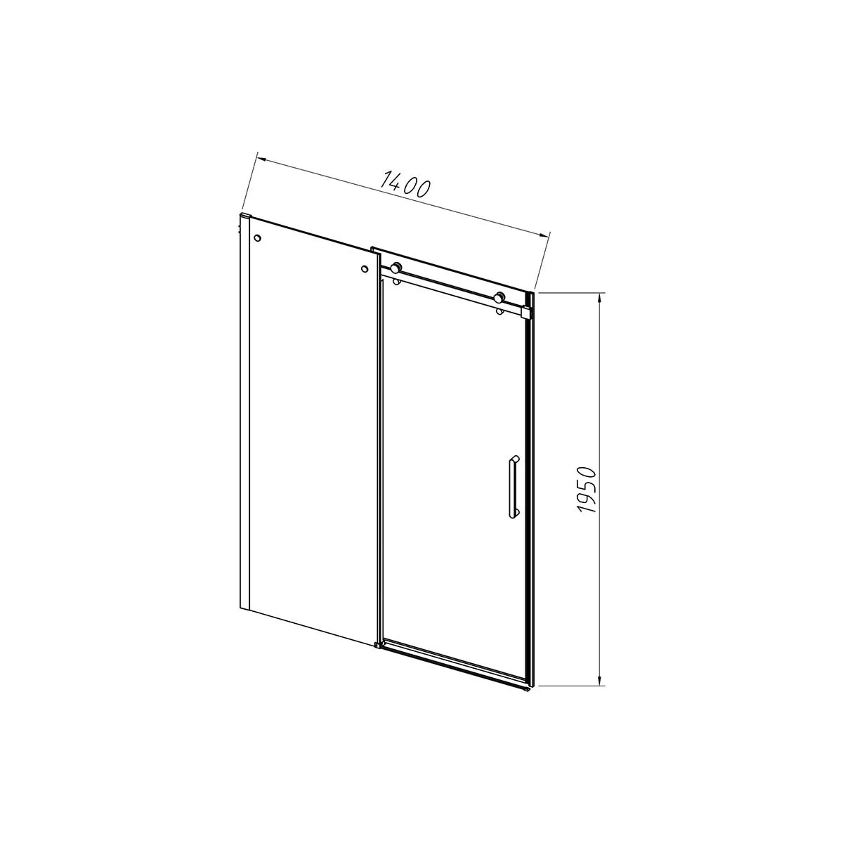 Душевая дверь Vincea Como-N (VDS-4CN140CLB) 1400х1950 мм, черный, стекло прозрачное