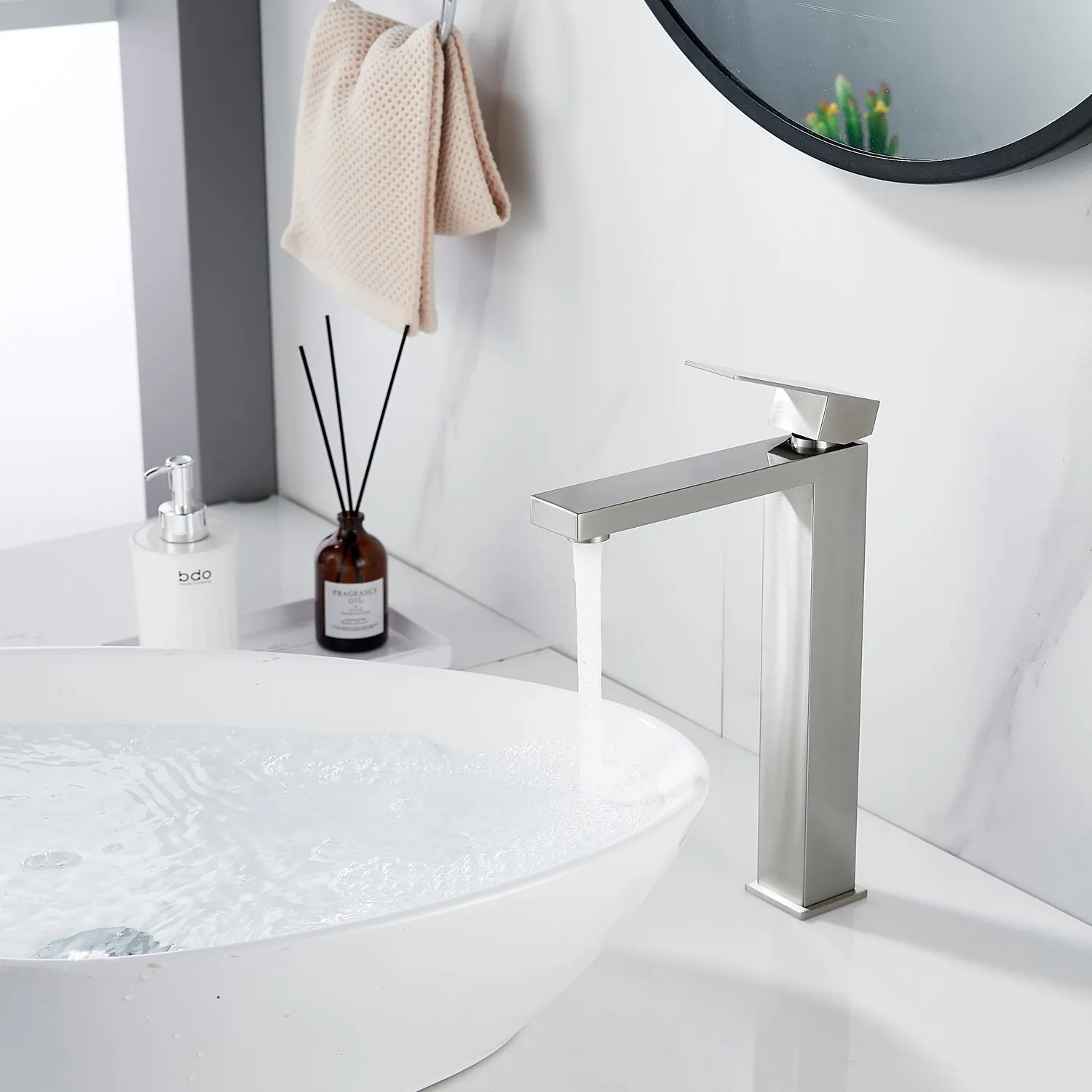 Смеситель для раковины высокий Shevanik S7011L, сатин