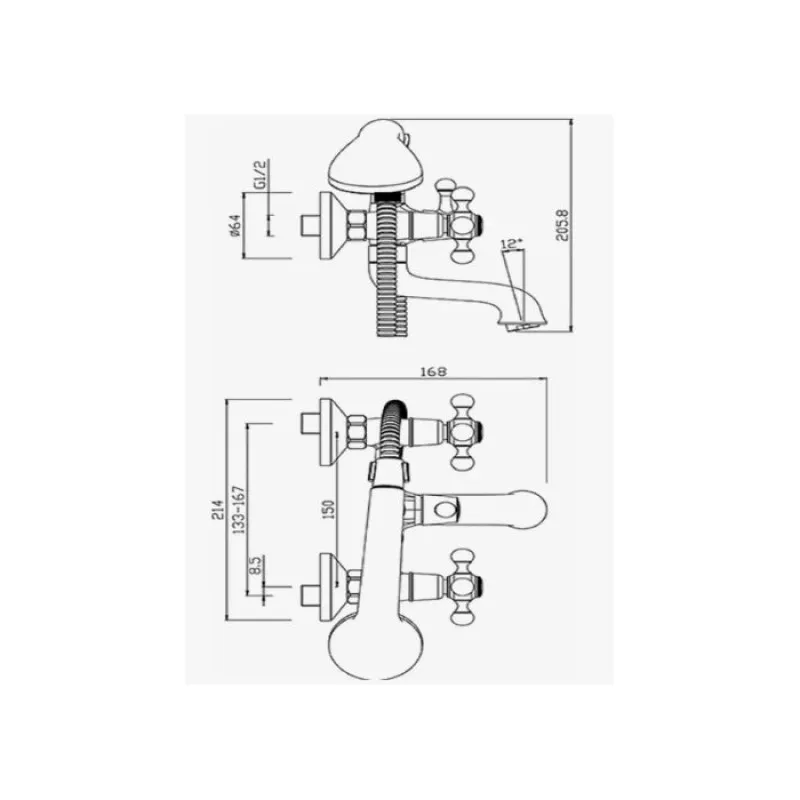 Смеситель для ванны D-Lin D130811, хром