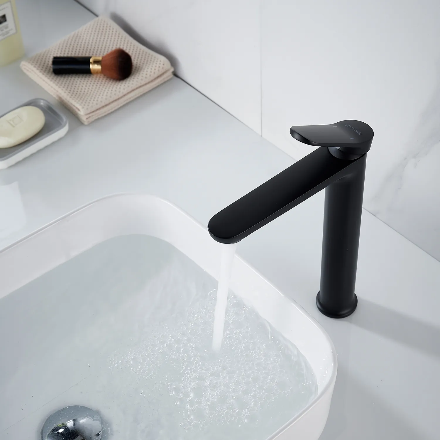 Смеситель для раковины высокий Shevanik S4311H, черный