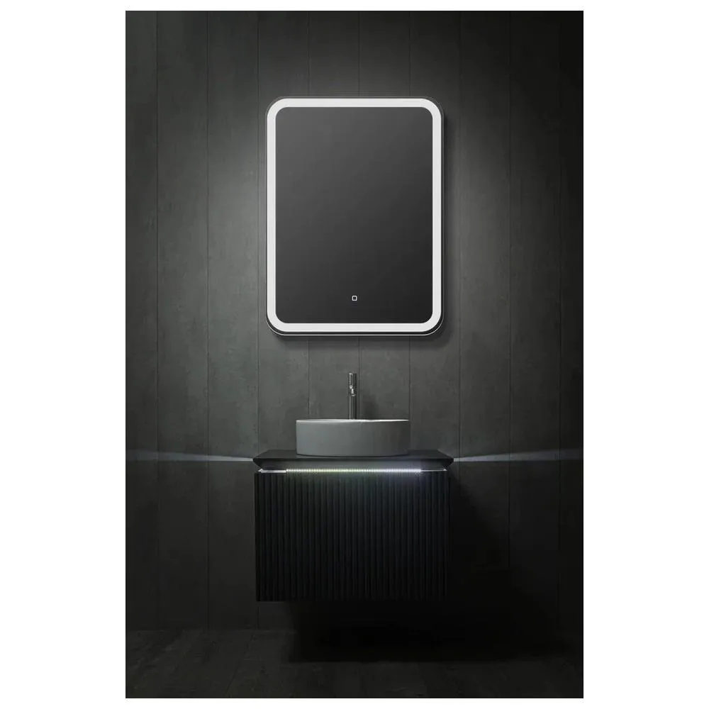 Зеркало-шкаф Silver Mirrors Фиджи BLACK 60 - 4.2 левый (часы, ТХ, сенсорный выключатель)