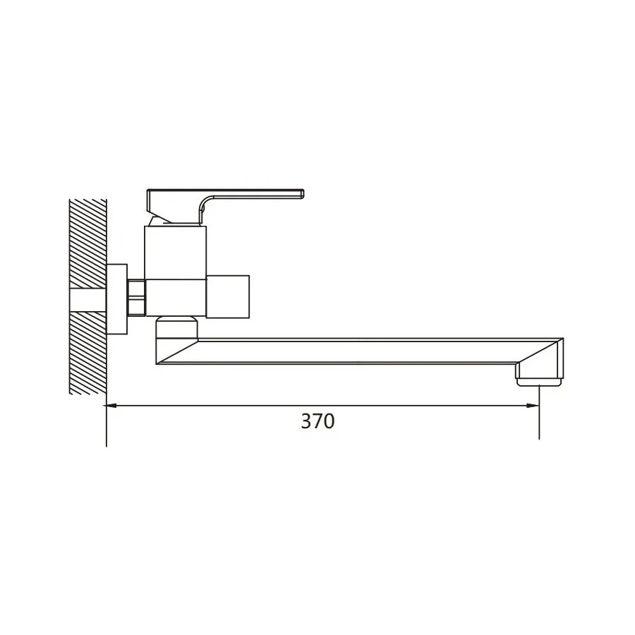 Смеситель для ванны Raffine F2296T, оружейная сталь