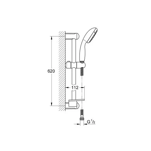 Комплект смесителей с душем GROHE Eurostyle New смеситель для ванны, раковины, душевой гарнитур, хром (арт. 124416)