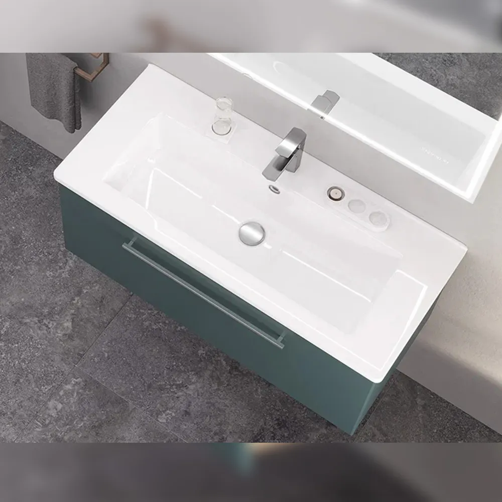 Тумба с раковиной подвесная Velvex Posse tp.POS.OSK.105.1Y верде, 105 см