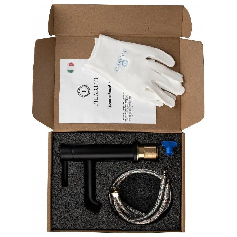 Смеситель для раковины FILARETE Roun FL5020BL, черный