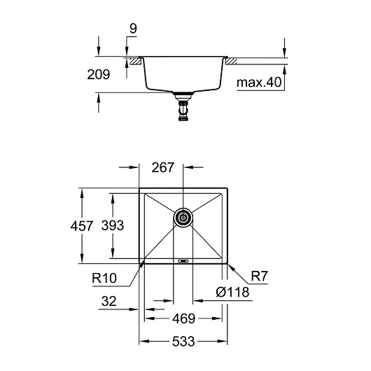 Мойка кухонная Grohe K700U 31654AT0