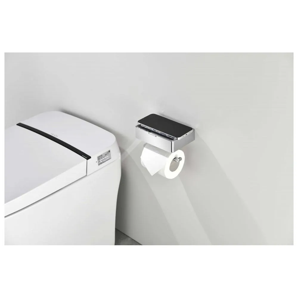 Держатель для туалетной бумаги с полочкой Grocenberg AC0050CR, хром