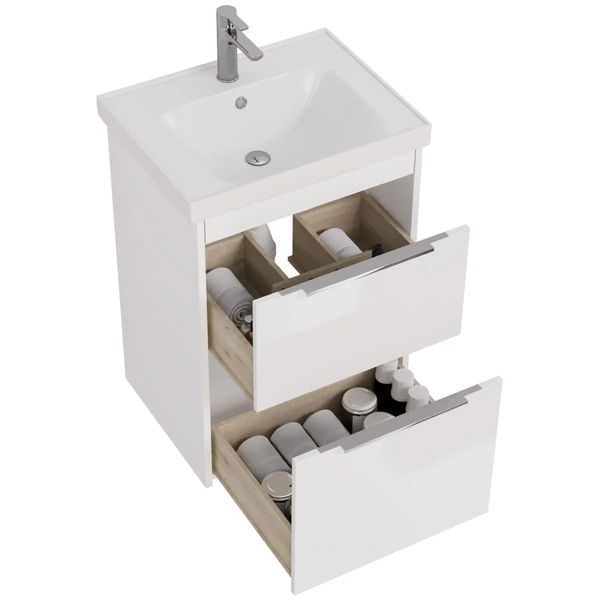 Тумба под раковину подвесная/напольная Dreja Prime 60 см, белый