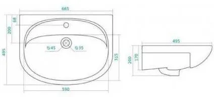 Раковина Santek Стелла 65 1WH110174