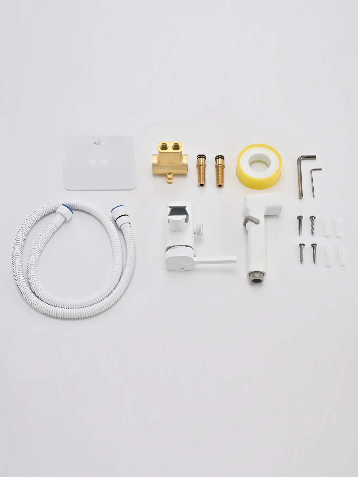 Гигиенический душ со смесителем Rose R245C, белый