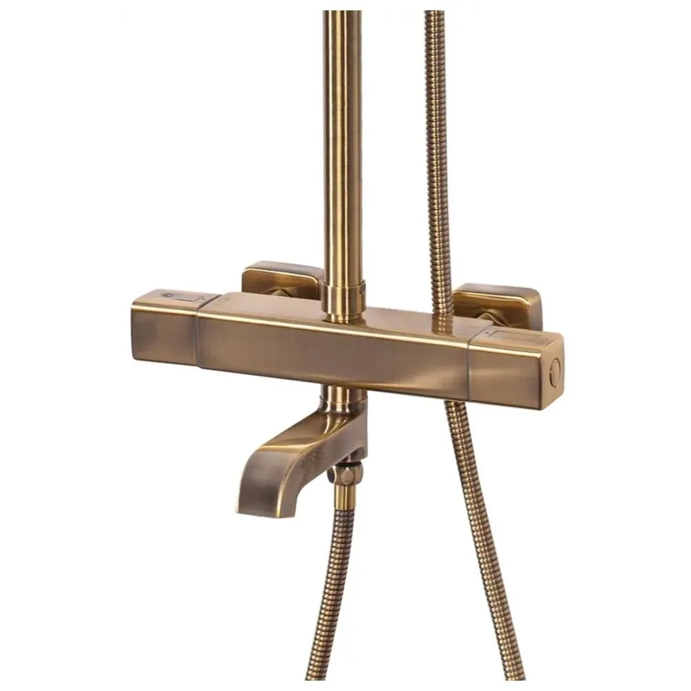Душевая система с термостатом Hansberge H5085BR, бронза