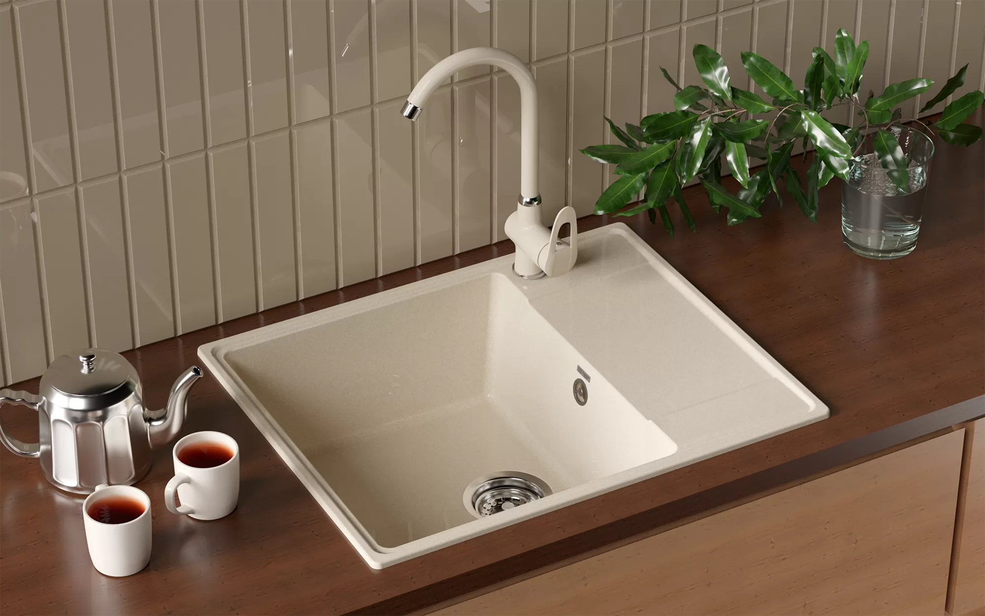 Мойка ULGRAN Quartz жасмин (Prima 605-01)