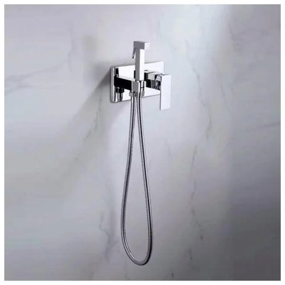 Гигиенический душ со смесителем встраиваемый Grocenberg GB004CR, хром