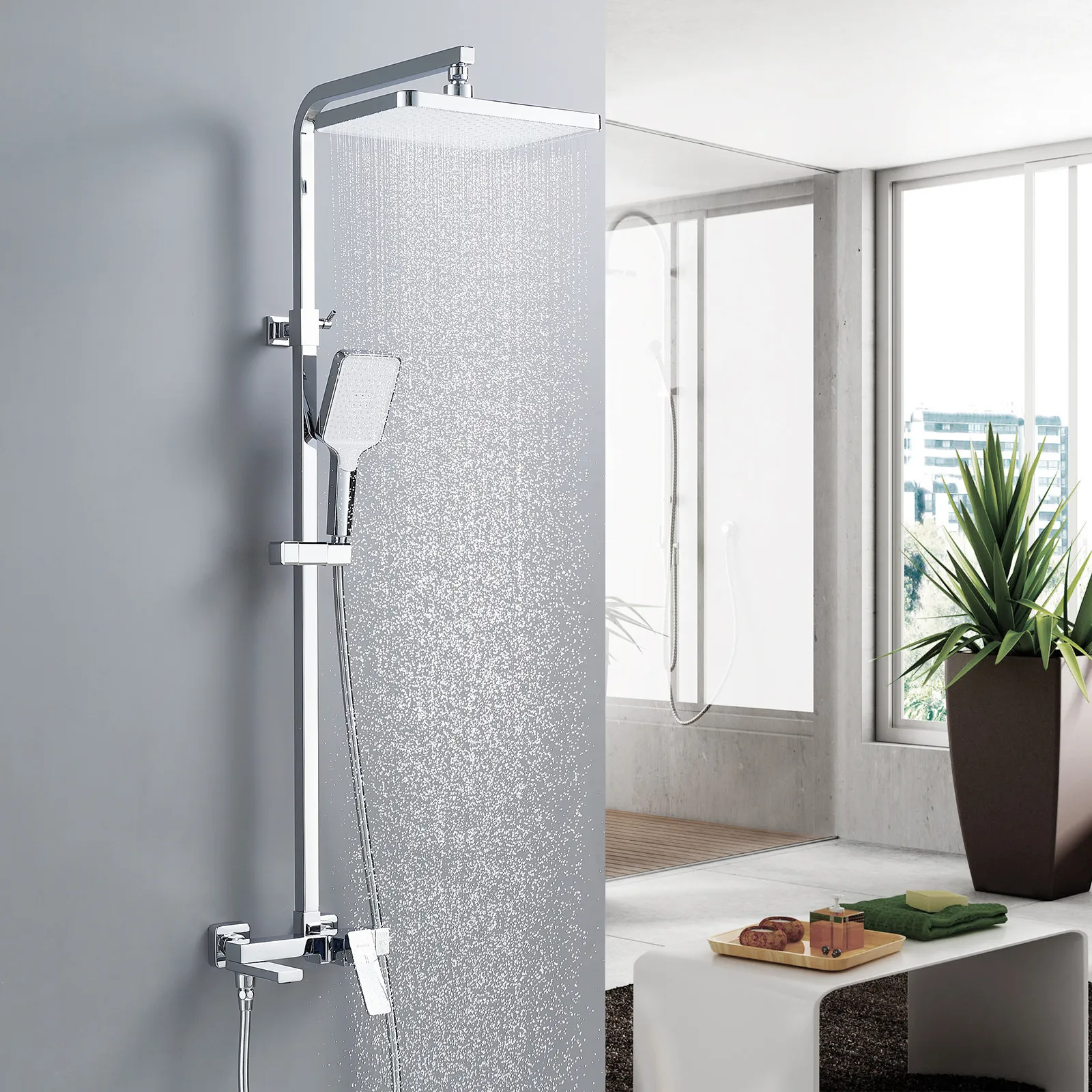 Душевая система Shevanik S4636, хром