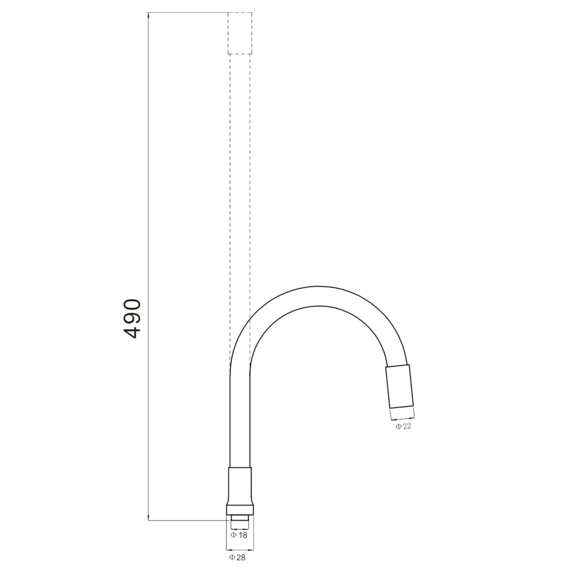 Гибкий излив 1/2″бежевый Savol S-CG12