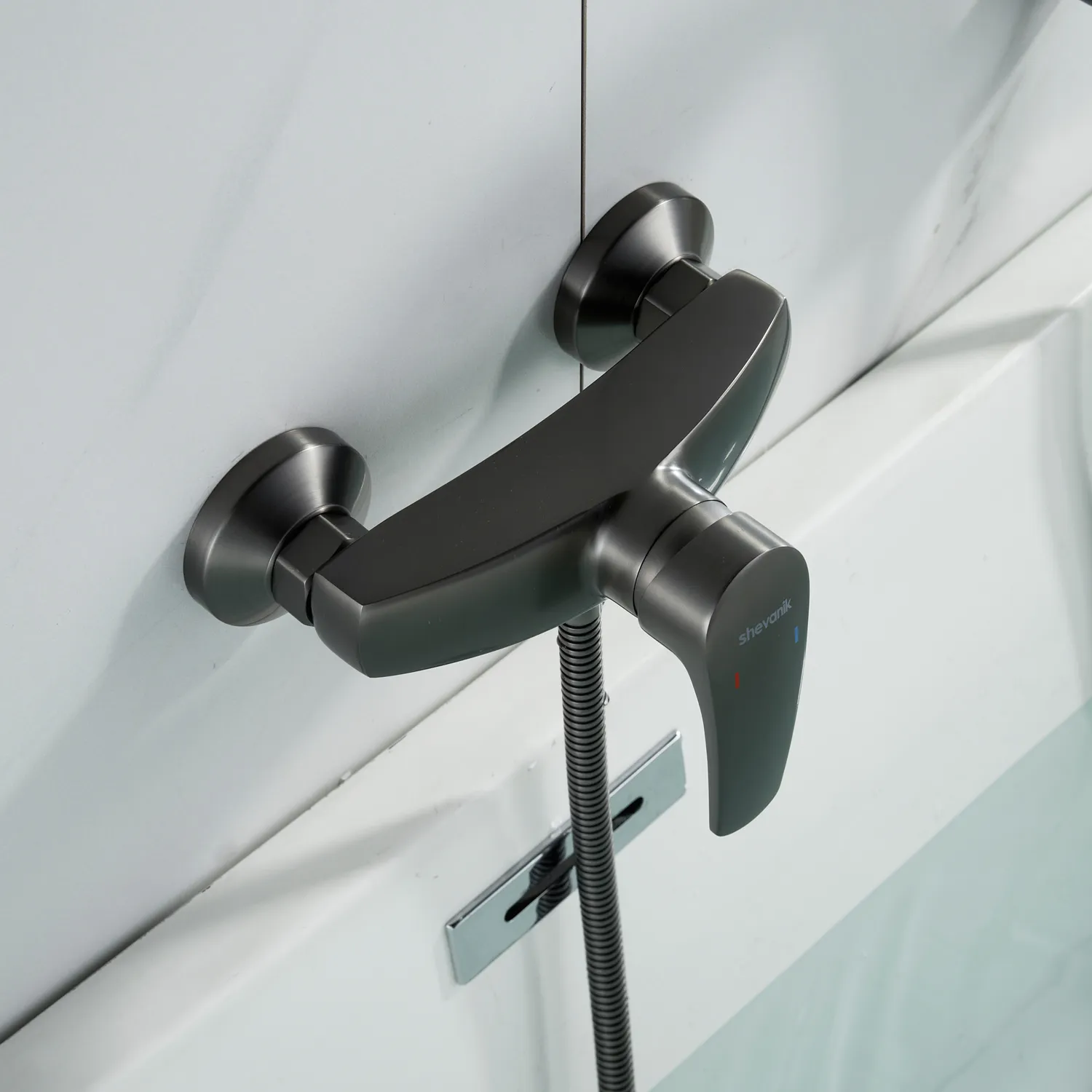 Смеситель для душа Shevanik S5016T, оружейная сталь