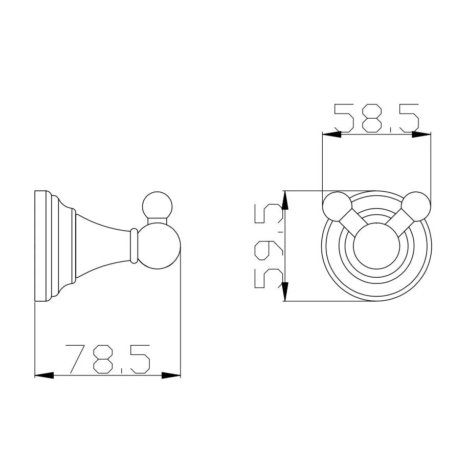 Крючок для ванной комнаты двойной Rav Slezak MORAVA MKA0102Z, золото