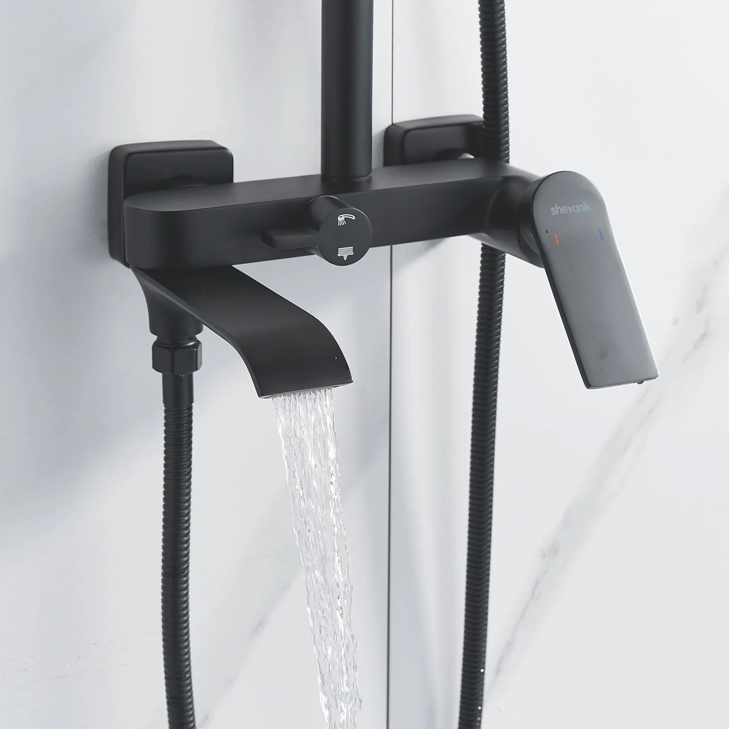 Душевая система Shevanik S4136H, черный