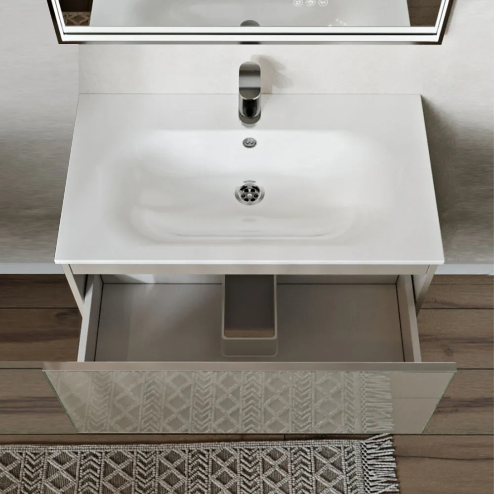 Тумба с раковиной подвесная (80см) Terminus Vega VEG10801200501OSL, капучино