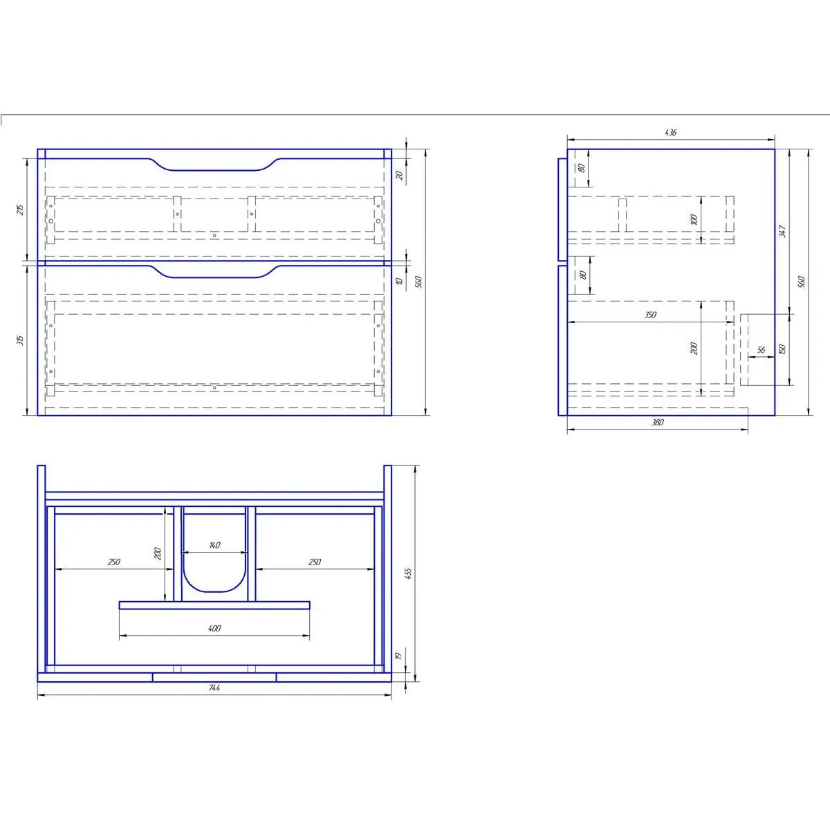 Тумба под раковину подвесная Dreja Q 80 см, белый